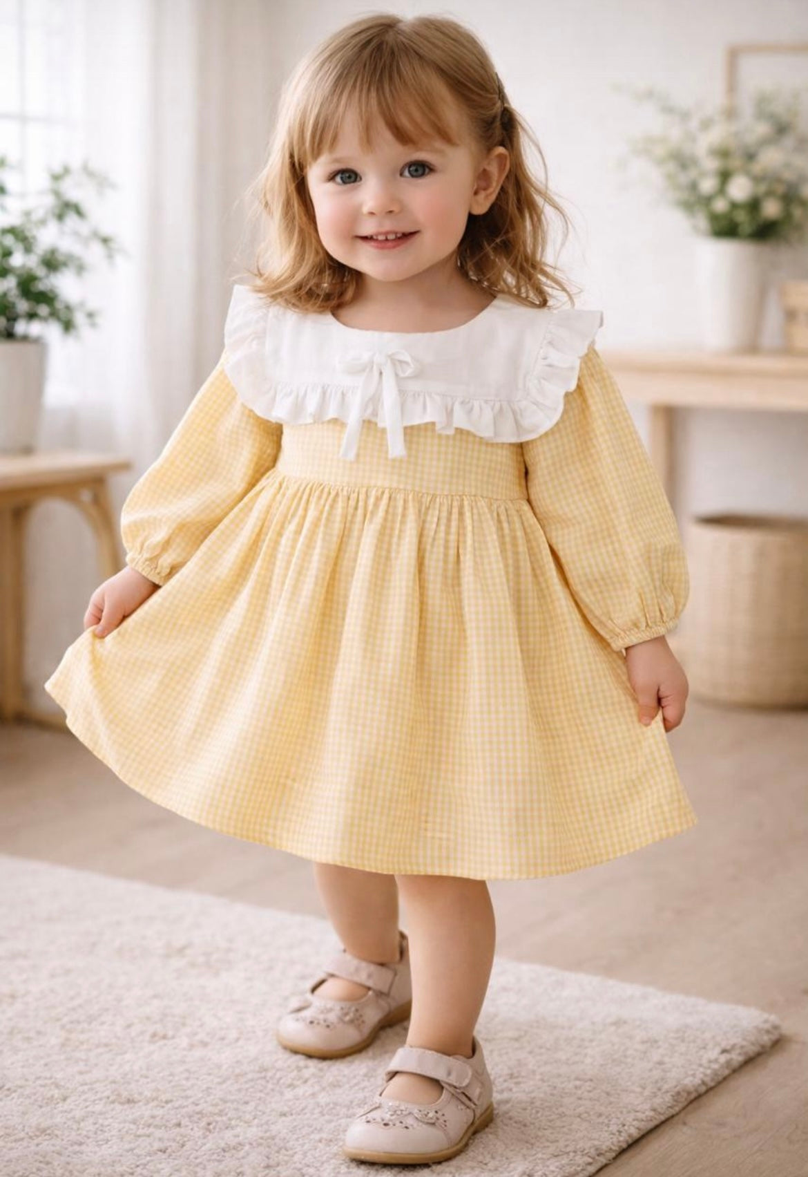 Lemon Whisper Collar Dress