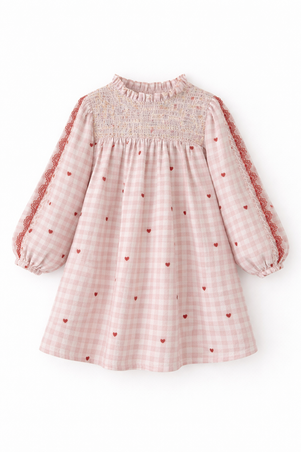 Rosé Heart Smock Dress