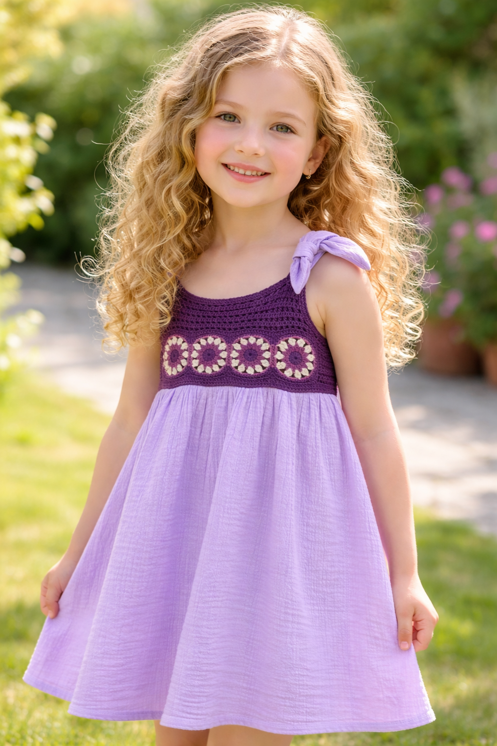 Lavender Bloom – Crochet Dress