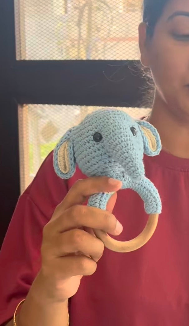 Crochet Animal Ring Rattle Toy