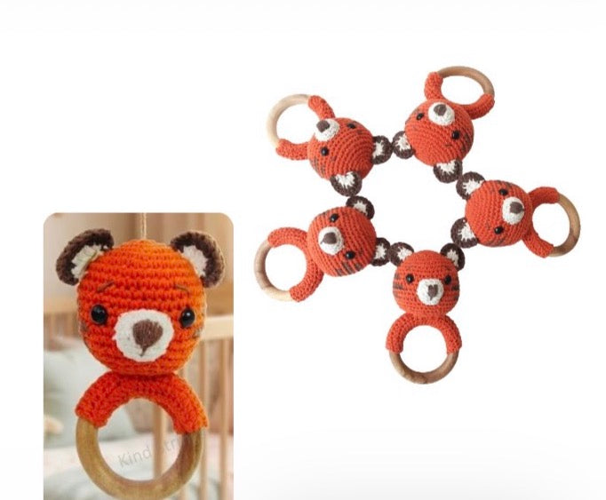 Crochet Animal Ring Rattle Toy