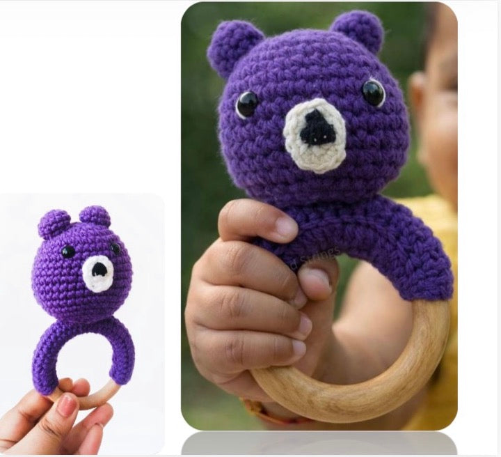 Crochet Animal Ring Rattle Toy
