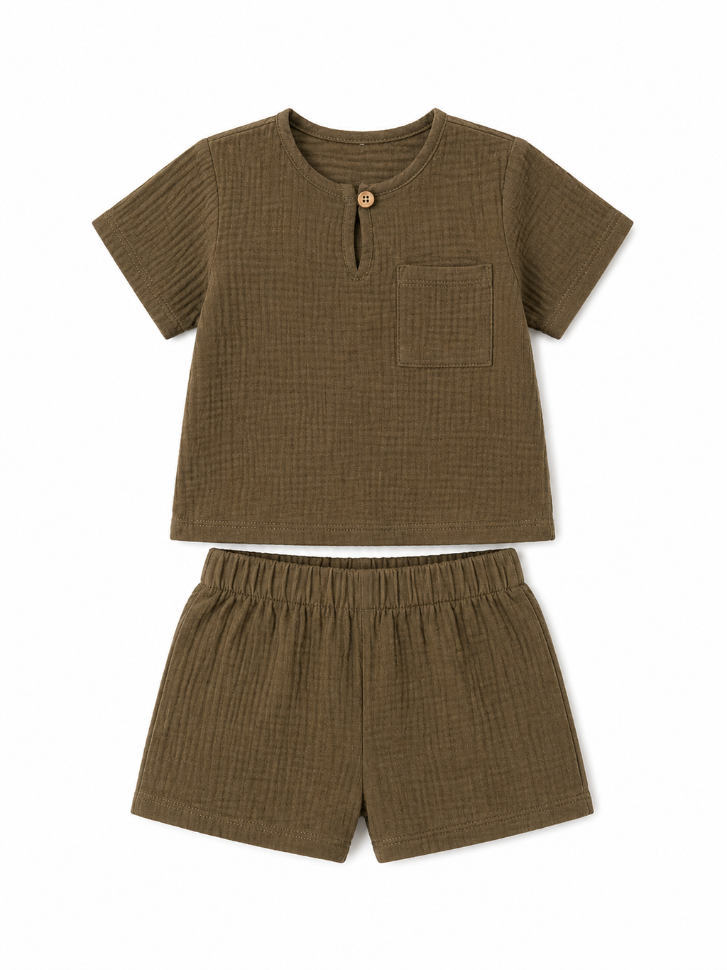Chocolate Brown Henley Set