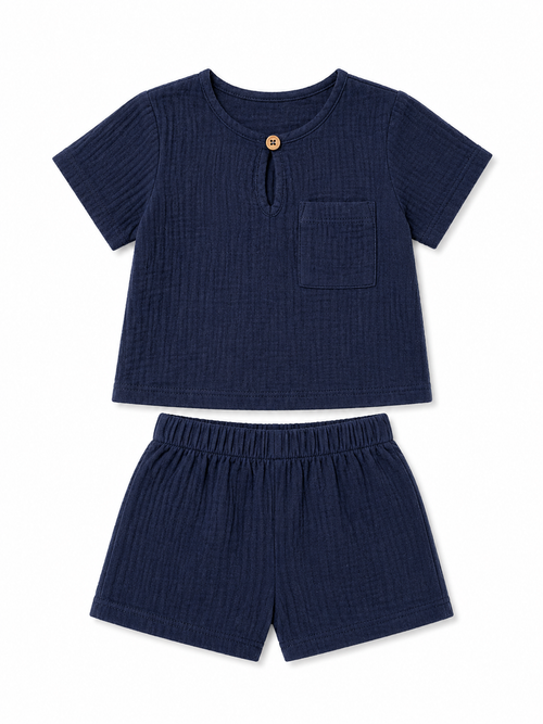 Blue Henley Set