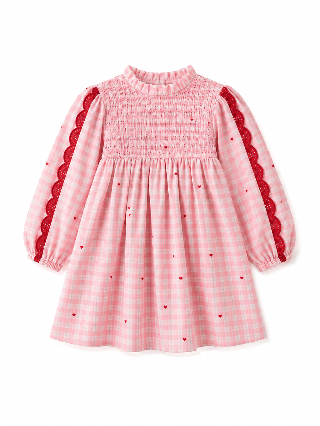 Rosé Heart Smock Dress