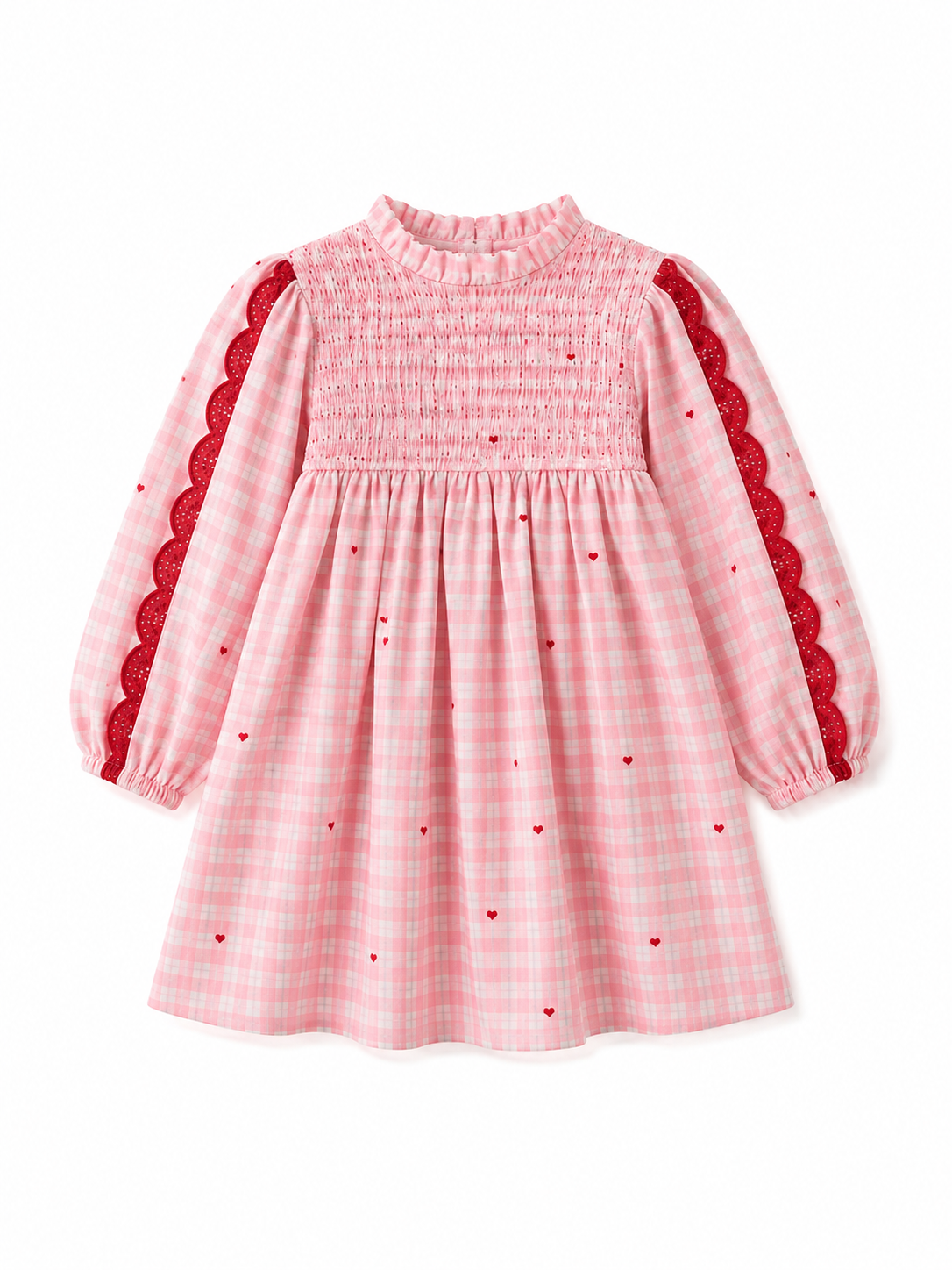 Rosé Heart Smock Dress