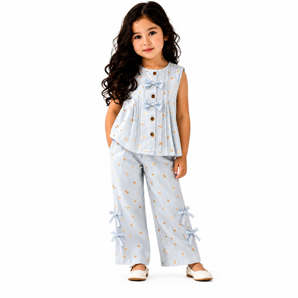 Sky Blue Printed CoordSet