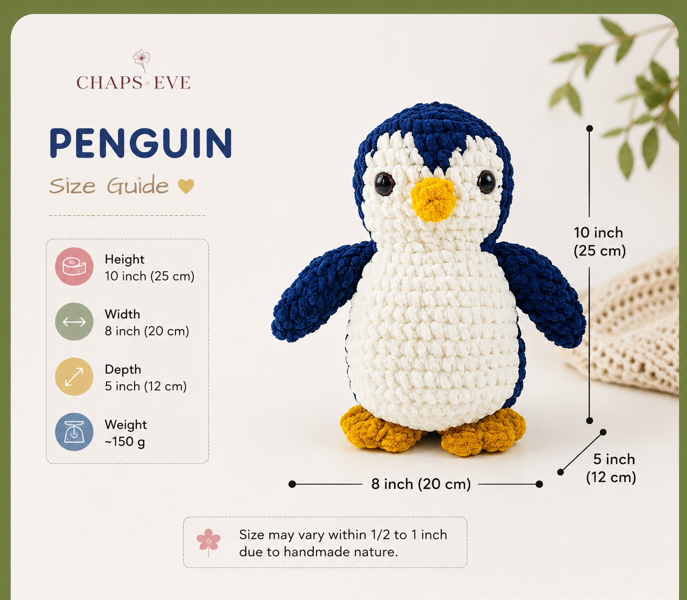 Crochet Penguin Plush Toy