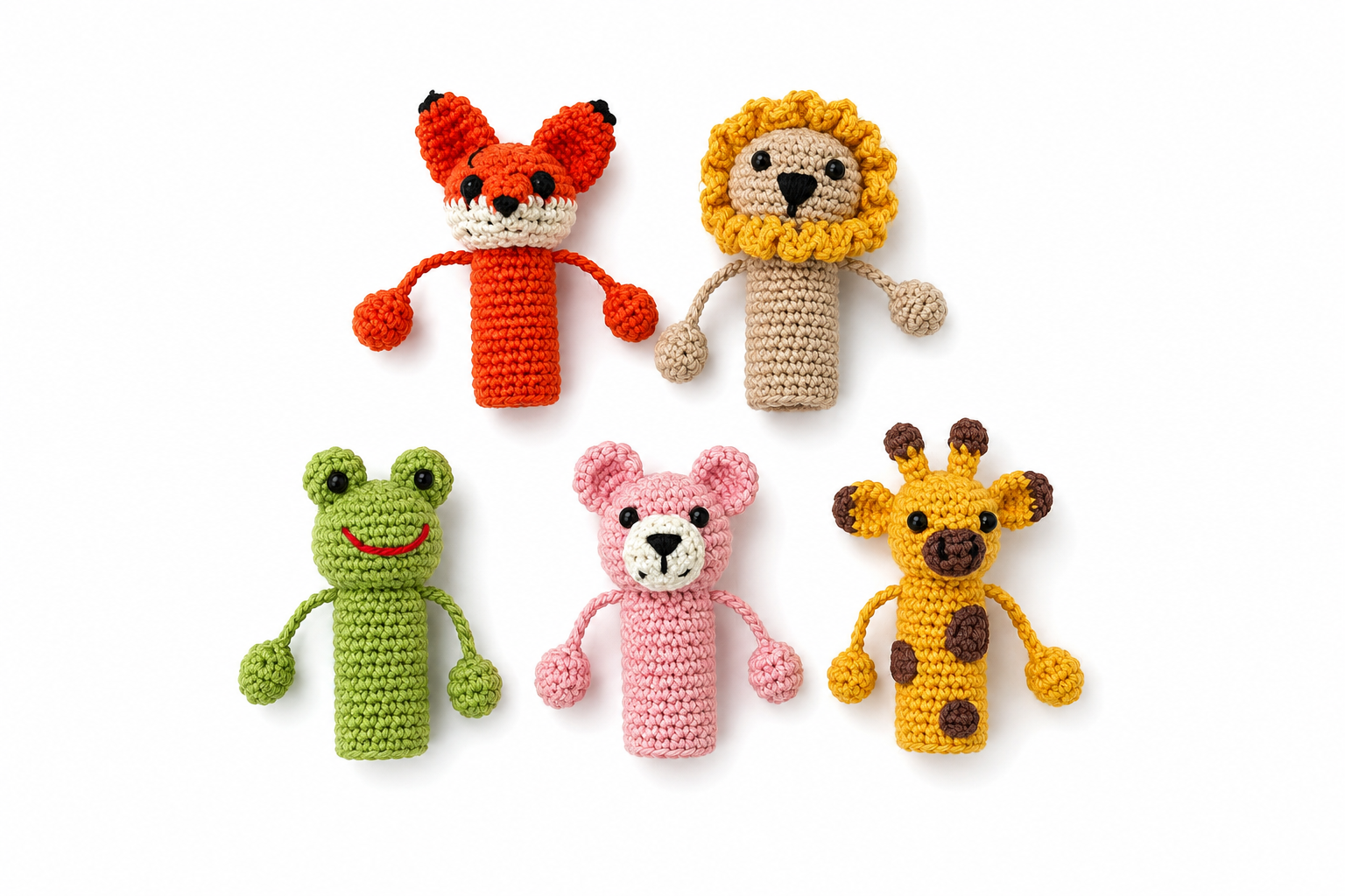 Crochet Finger Puppets Set of 5