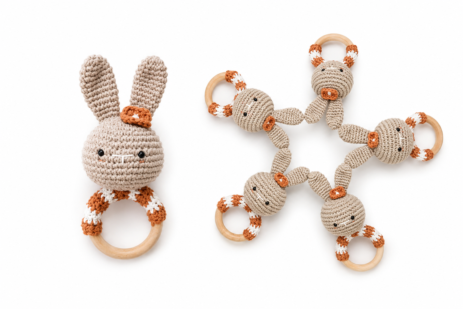 Crochet Animal Ring Rattle Toy